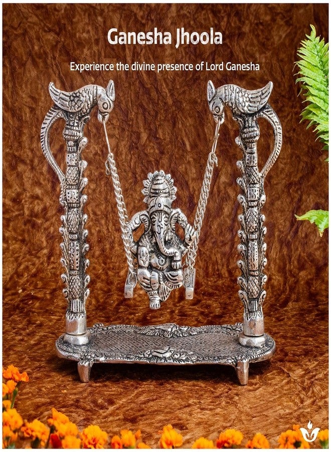 Swaha Ganesha Jhoola - Exquisite Ganapati Swing Murti for Divine Pooja and Elegant Decorations | Home Decoration | Positive Energy and Blessings to Your Home - Image 1